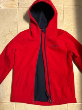 Kids Red Hooded mountain warehouse Jacket